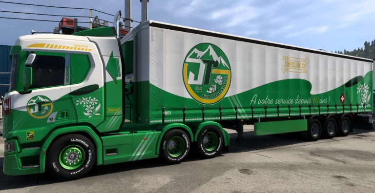 Skin scania remorque bachee jim transport euro truck simulator 2