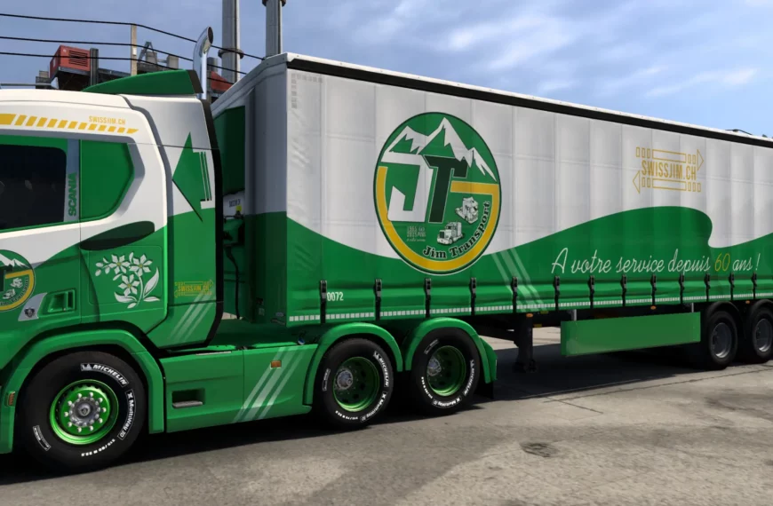 Skin scania remorque bachee jim transport euro truck simulator 2