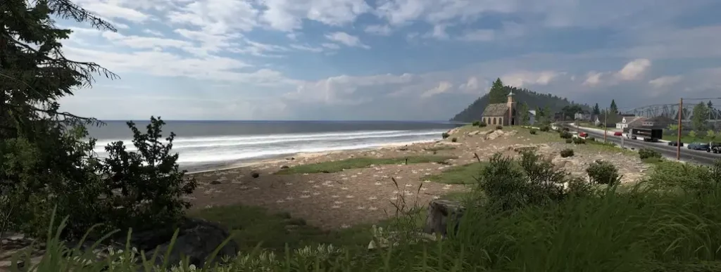 Grand Utopia of America GUOA plage et océan sur la map ATS