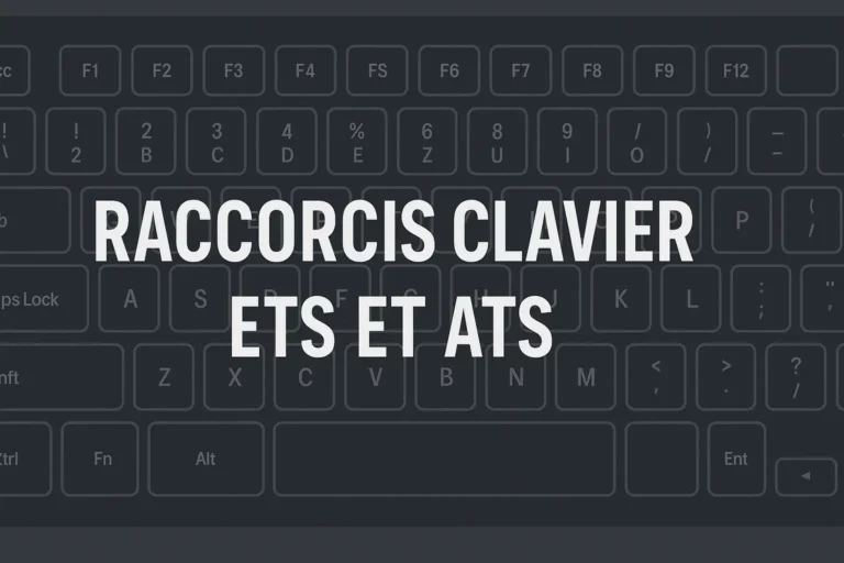 Raccourcis clavier Euro Truck Simulator 2 et American Truck Simulator