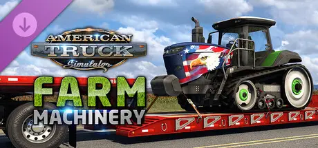 DLC Farm Machinery pour American Truck Simulator avec tracteur à chenilles sur remorque plateau
