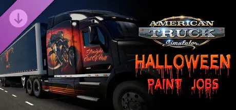DLC Halloween Paint Jobs Pack pour American Truck Simulator avec peintures thème horreur sur camion et remorque