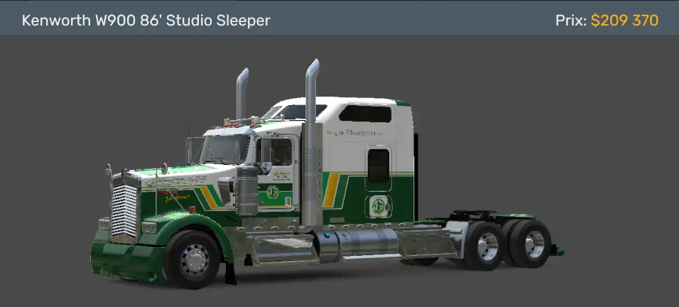 Camion Kenworth W900 aux couleurs de Jim Transport dans American Truck Simulator ATS