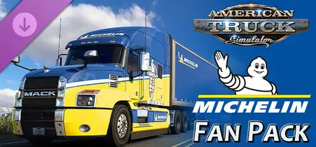 DLC Michelin Fan Pack pour American Truck Simulator avec camion Mack Anthem en livrée Michelin et Bibendum