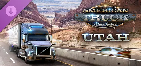 DLC Utah pour American Truck Simulator avec camion Volvo VNL dans les canyons de roche rouge