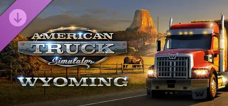 DLC Wyoming pour American Truck Simulator avec camion International devant la Devils Tower