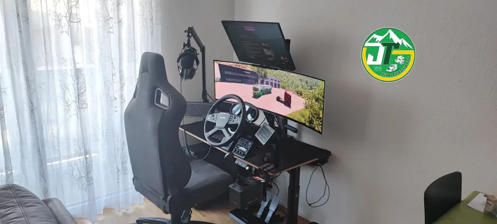 Setup Swiss Jim cockpit simulation camion Moza Racing TSW écran ultrawide ETS2