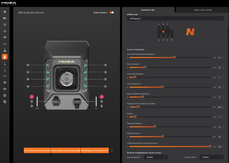 Réglage complet shifter MOZA AB6 configuration levier vitesse ETS2