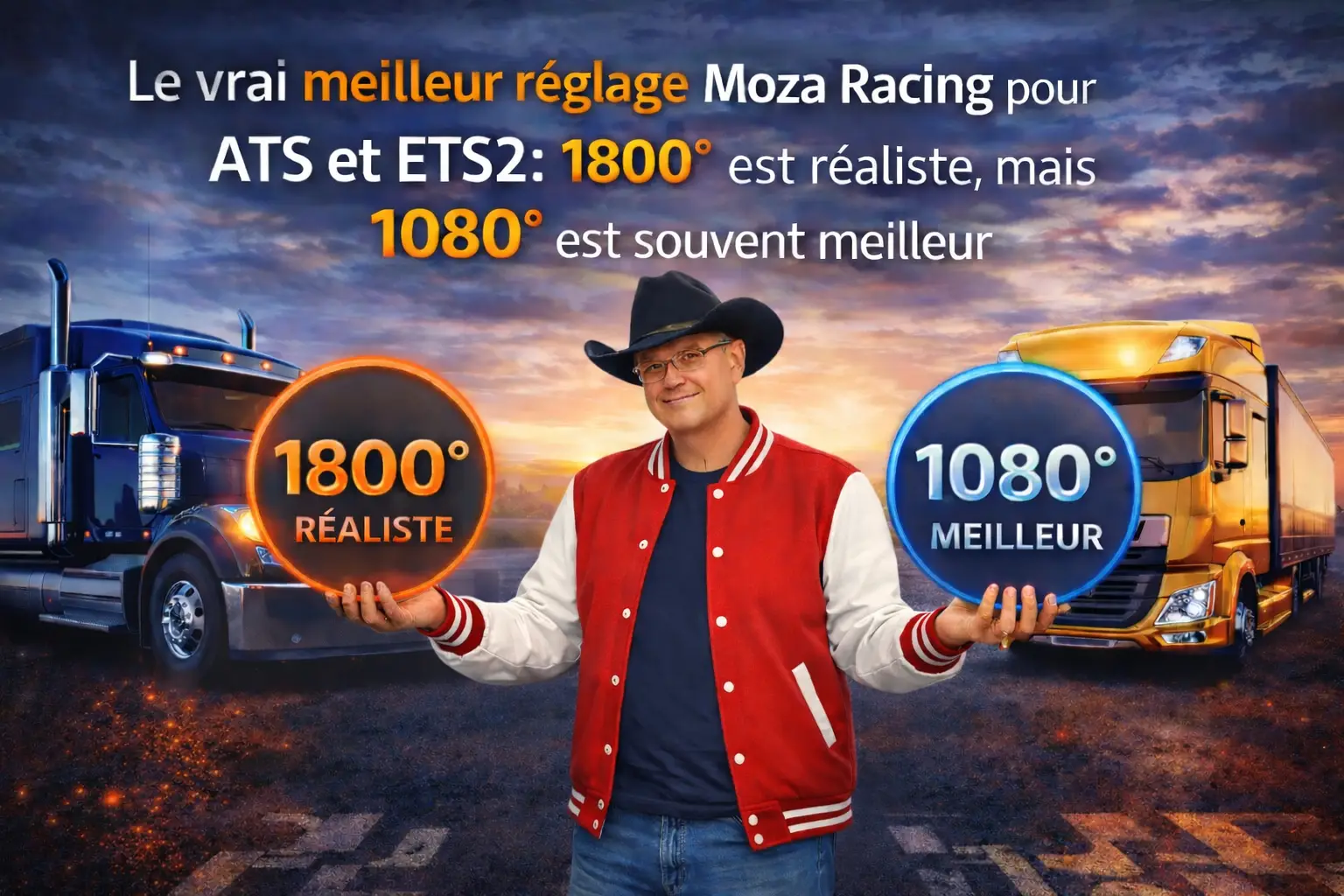 Comparatif Meilleur réglage volant MOZA ETS2 ATS 1080 vs 1800 degrés meilleur choix