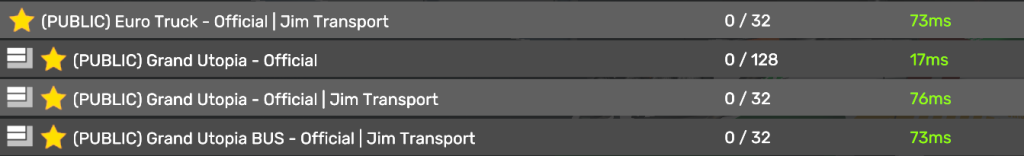 Liste de serveurs publics ETS2 et ATS avec ping et joueurs