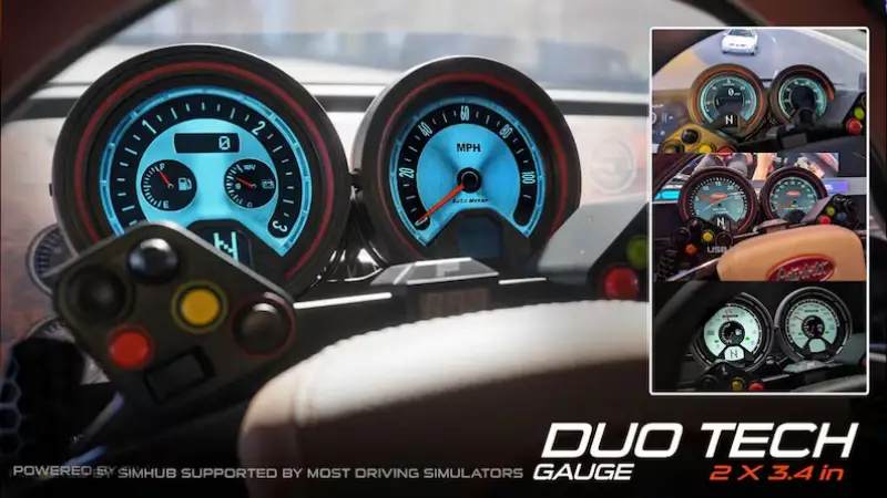 alternatif : Écran rond GT3 RS DDU Revolve 3,4 pouces compatible SimHub pour sim racing.