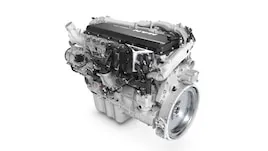 Moteur MAN TG3 TGX gris sur fond blanc, illustrant un mod de son moteur stock pour Euro Truck Simulator 2.