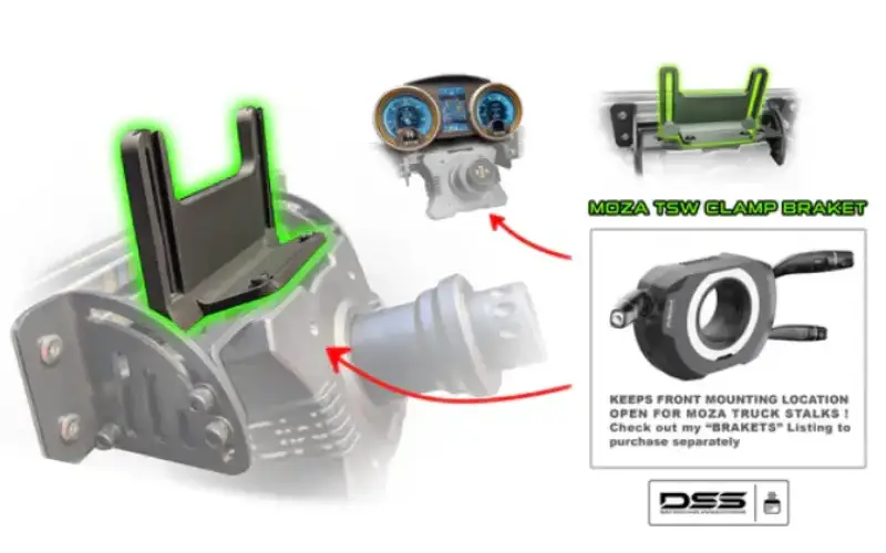 Visuel du Triple Tech Gauge compatible SimHub avec deux cadrans de 3,4 pouces et un écran central de 4 pouces pour sim racing.
