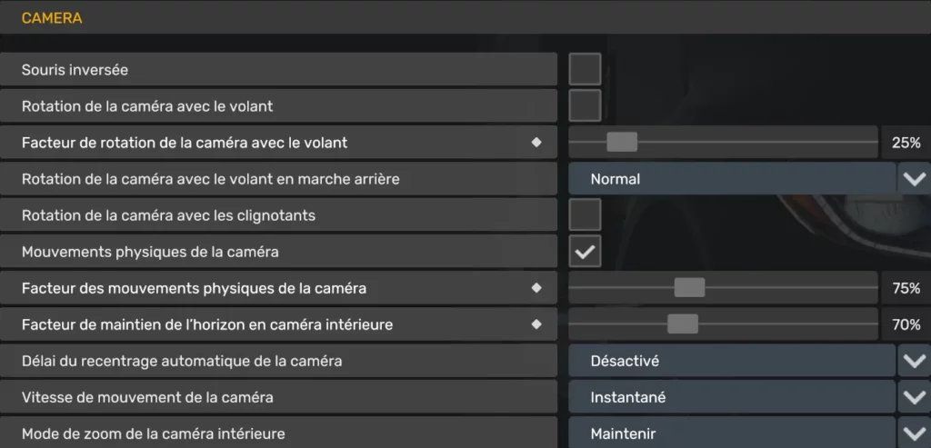 Réglages de la caméra dans ATS - ETS21.59 pour une immersion maximale en vue cabine