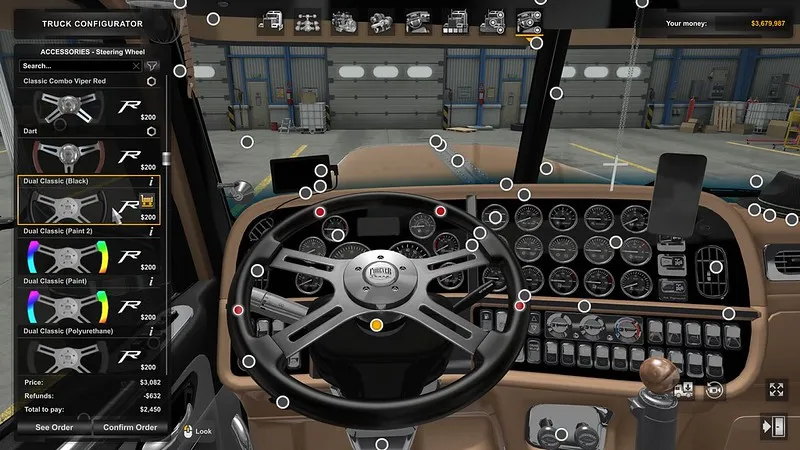 Configurateur du Rollin 389 ATS avec options de volant