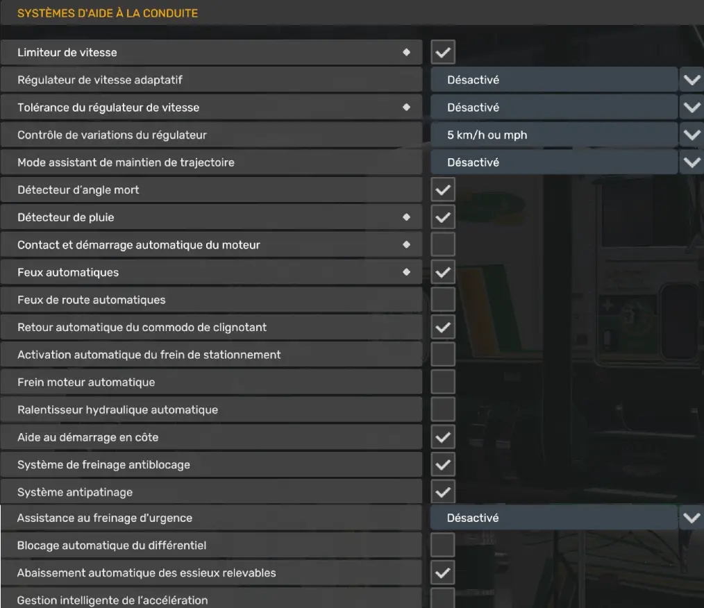 Systèmes d’aide à la conduite ATS et ETS2 1.60 avec réglages RP réalistes