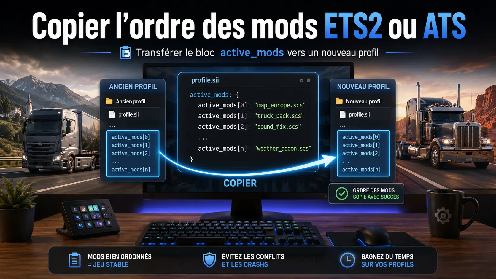 Copier l’ordre des mods ETS2 ou ATS