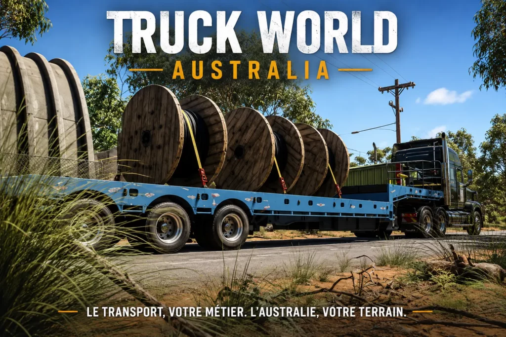Road train de Truck World: Australia sur une route australienne