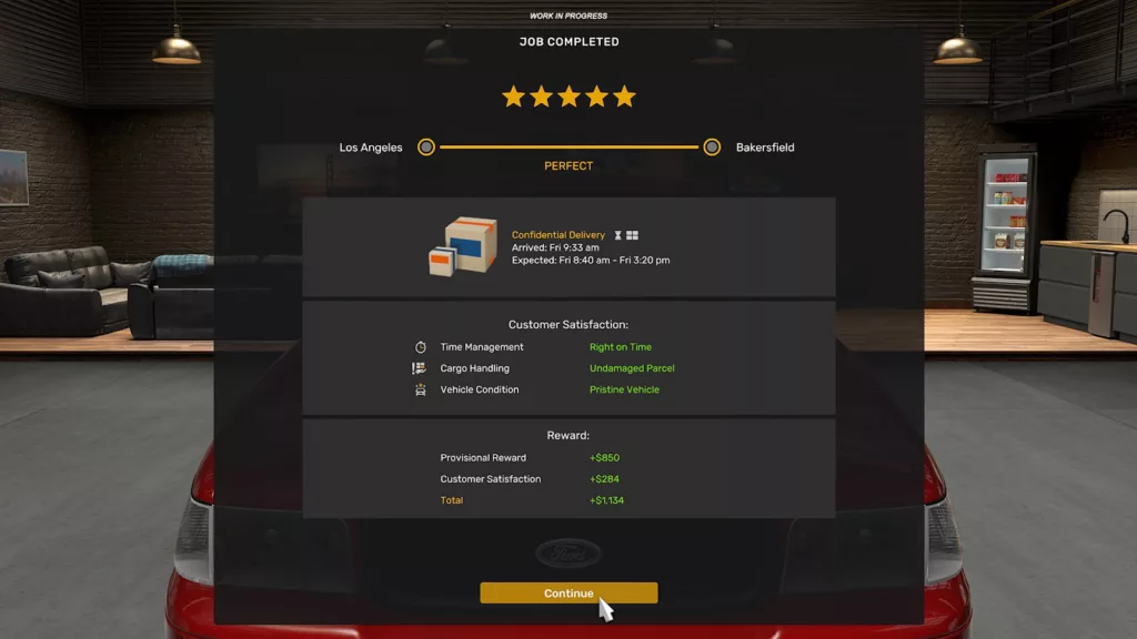 Courier Rating et évaluation des livraisons dans le Car Mode Road Trip d’American Truck Simulator