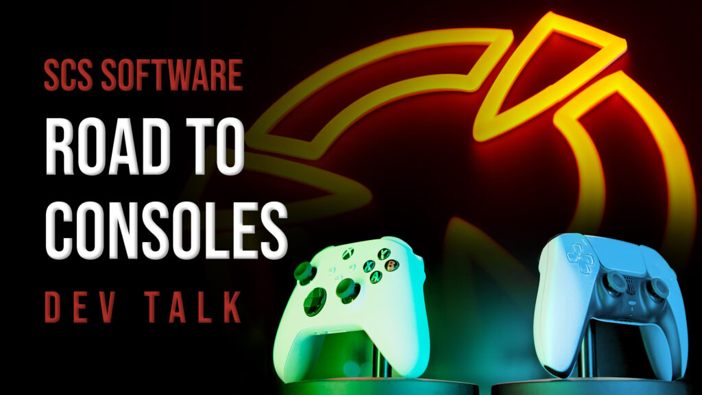 Road to Consoles de SCS Software pour ETS2 et ATS avec manettes Xbox et PlayStation.