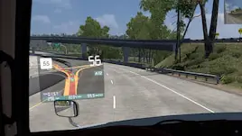 GPS avec guidage routier dans American Truck Simulator.