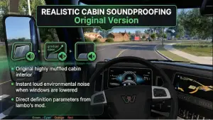 Realistic Cabin Soundproofing pour American Truck Simulator.