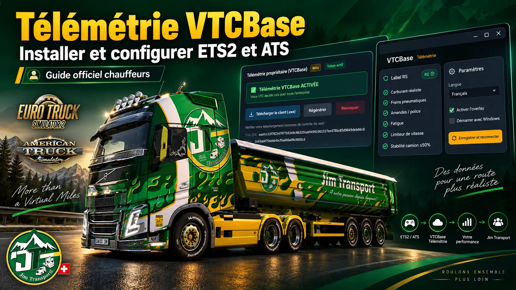 Télémétrie VTCBase : installer et configurer ETS2 et ATS