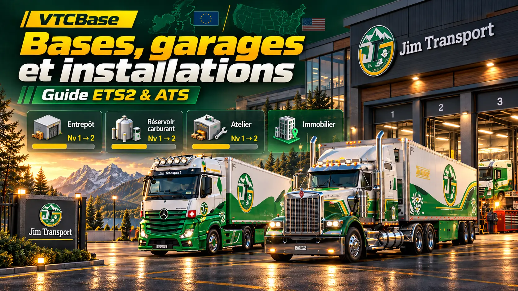 Bases VTCBase, garages et installations pour ETS2 et ATS
