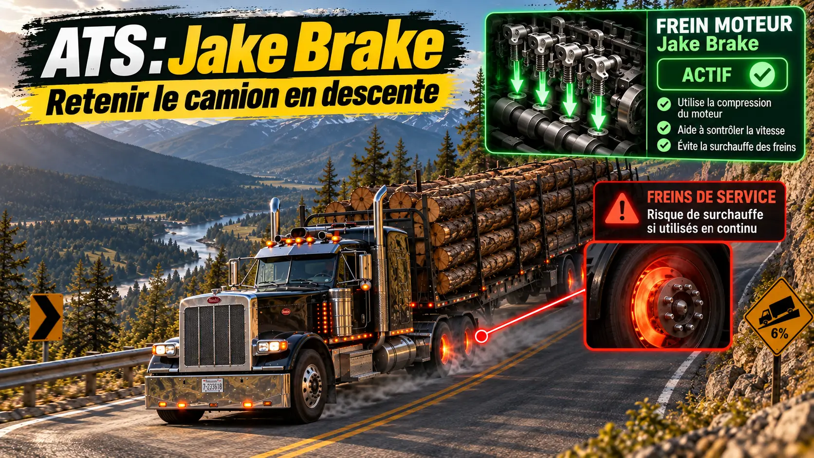Jake Brake et frein moteur ATS en descente